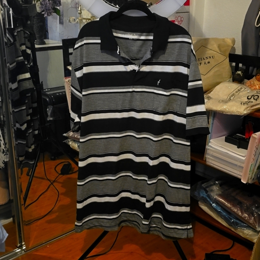 Men’s Vertical Sports Polo 4XL - Picture 1 of 3